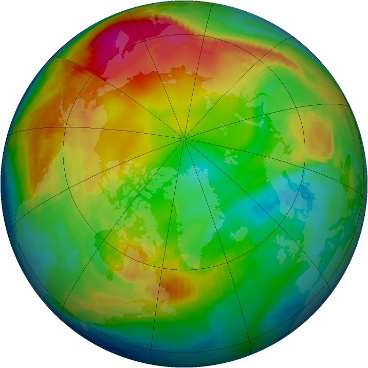 Arctic ozone map for 27 January 1983